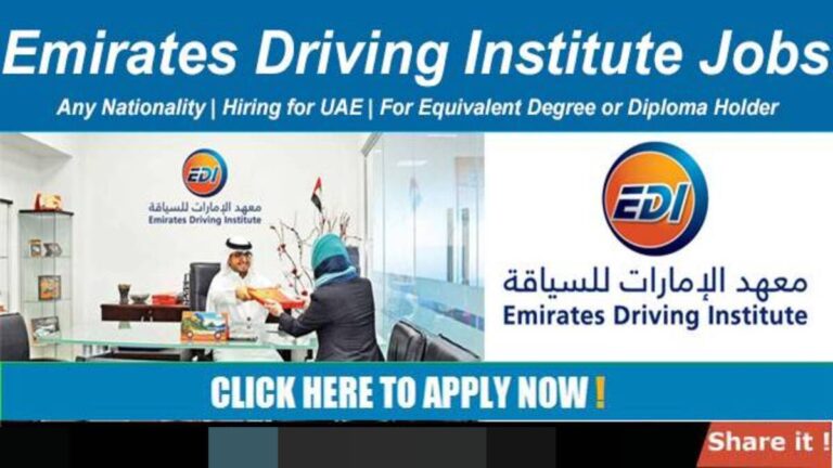 Emirates Driving Institute Jobs in Dubai and Abu Dhabi